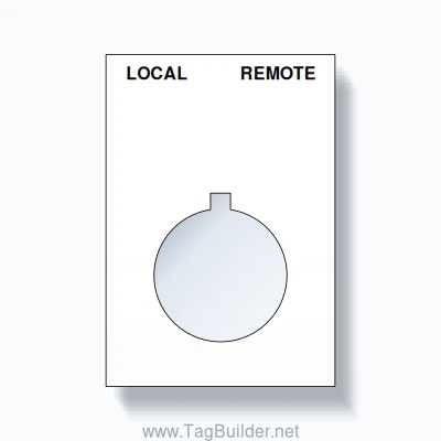 22mm Ring Tag – LOCAL REMOTE, Two-Line Squared, Allen-Bradley Compatible, Black on White