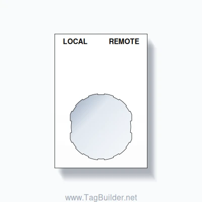 22mm Ring Tag – LOCAL REMOTE, Two-Line Squared, Schneider Electric Compatible, Black on White