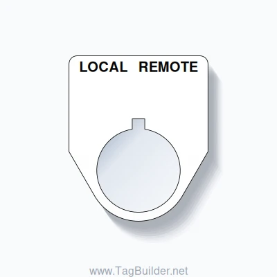22mm Ring Tag – LOCAL REMOTE, Two-Line Traditional, Allen-Bradley Compatible, Black on White