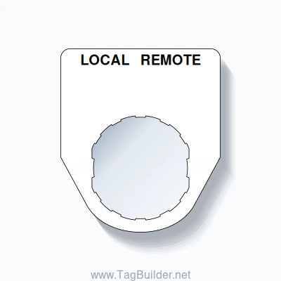 22mm Ring Tag – LOCAL REMOTE, Two-Line Traditional, Schneider Electric Compatible, Black on White