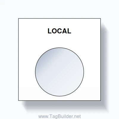 22mm Ring Tag – LOCAL, Single-Line Square, Black on White