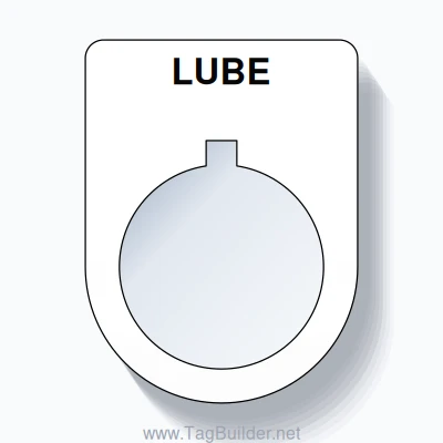 22mm Ring Tag – LUBE, Single-Line Slim, Allen-Bradley Compatible, Black on White