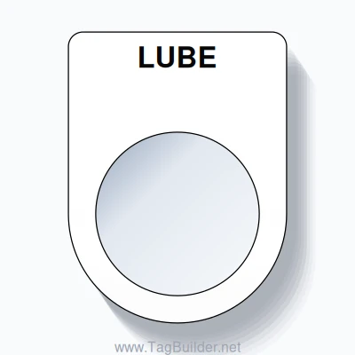 22mm Ring Tag – LUBE, Single-Line Slim, Black on White