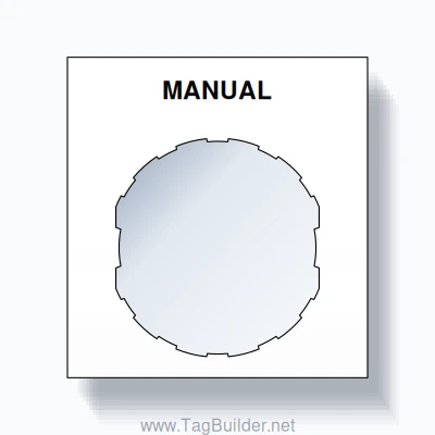 22mm Ring Tag – MANUAL, Single-Line Square, Schneider Electric Compatible, Black on White
