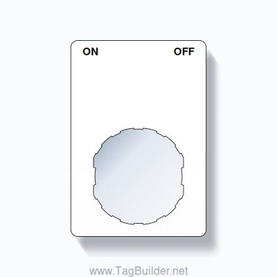 22mm Ring Tag – ON OFF, Two-Line Rounded, Schneider Electric Compatible, Black on White