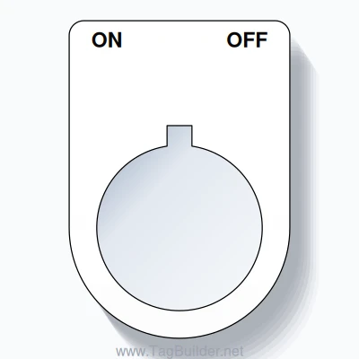 22mm Ring Tag – ON OFF, Two-Line Slim, Allen-Bradley Compatible, Black on White