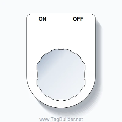 22mm Ring Tag – ON OFF, Two-Line Slim, Schneider Electric Compatible, Black on White