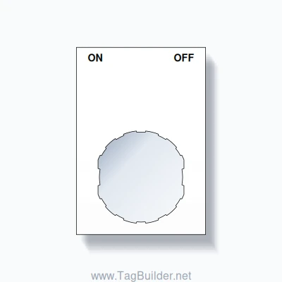 22mm Ring Tag – ON OFF, Two-Line Squared, Schneider Electric Compatible, Black on White