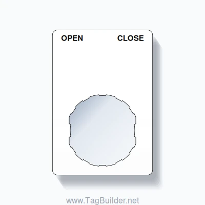 22mm Ring Tag – OPEN CLOSE, Two-Line Rounded, Schneider Electric Compatible, Black on White