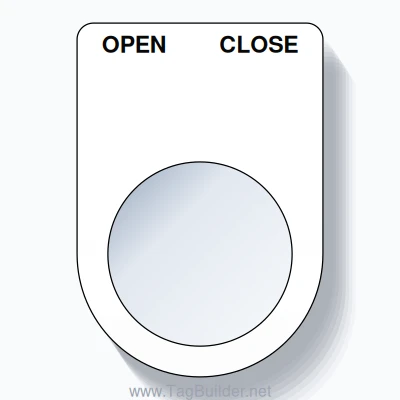 22mm Ring Tag – OPEN CLOSE, Two-Line Slim, Black on White