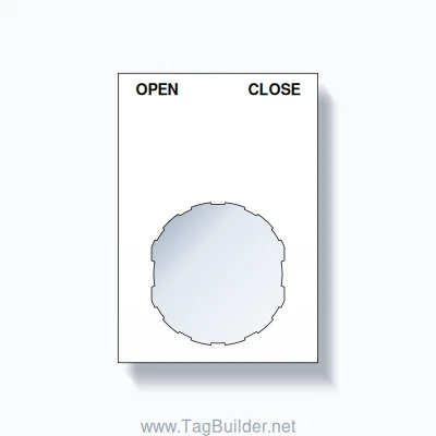 22mm Ring Tag – OPEN CLOSE, Two-Line Squared, Schneider Electric Compatible, Black on White