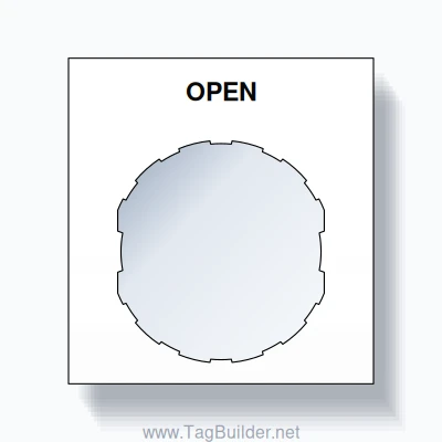 22mm Ring Tag – OPEN, Single-Line Square, Schneider Electric Compatible, Black on White
