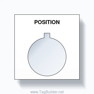 22mm Ring Tag – POSITION, Single-Line Square, Allen-Bradley Compatible, Black on White