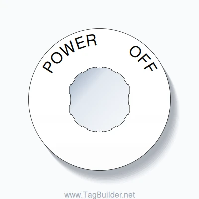22mm Ring Tag – POWER       OFF, Single-Line 60mm Round, Schneider Electric Compatible, Black on White