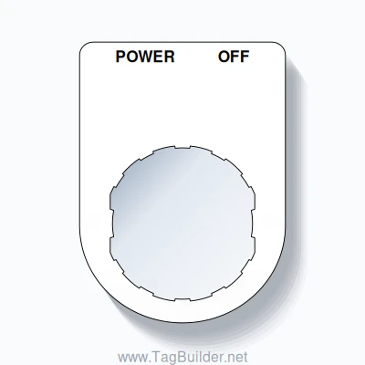 22mm Ring Tag – POWER OFF, Two-Line Slim, Schneider Electric Compatible, Black on White