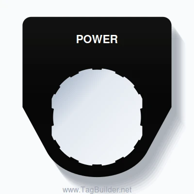 22mm Ring Tag – POWER, Single-Line Traditional, Schneider Electric Compatible, White on Black