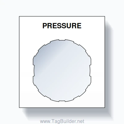 22mm Ring Tag – PRESSURE, Single-Line Square, Schneider Electric Compatible, Black on White