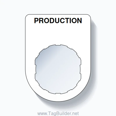 22mm Ring Tag – PRODUCTION, Single-Line Slim, Schneider Electric Compatible, Black on White
