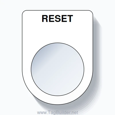 22mm Ring Tag – RESET, Single-Line Slim, Black on White
