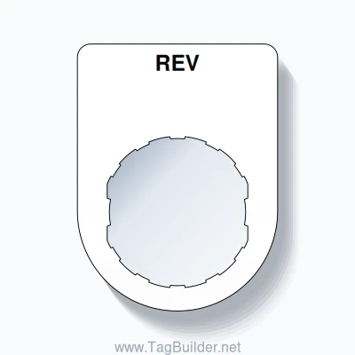 22mm Ring Tag – REV, Single-Line Slim, Schneider Electric Compatible, Black on White