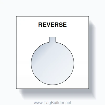 22mm Ring Tag – REVERSE, Single-Line Square, Allen-Bradley Compatible, Black on White