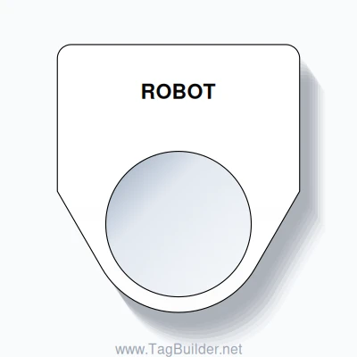 22mm Ring Tag – ROBOT, Single-Line Traditional, Black on White