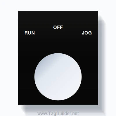 22mm Ring Tag – RUN OFF JOG, Three-Line Square, White on Black