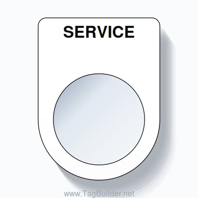 22mm Ring Tag – SERVICE, Single-Line Slim, Black on White