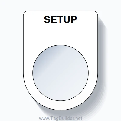 22mm Ring Tag – SETUP, Single-Line Slim, Black on White