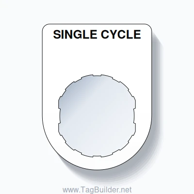 22mm Ring Tag – SINGLE CYCLE, Single-Line Slim, Schneider Electric Compatible, Black on White