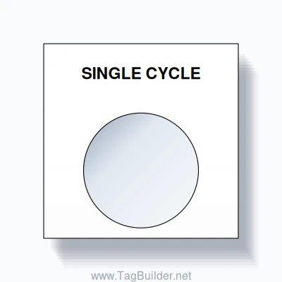 22mm Ring Tag – SINGLE CYCLE, Single-Line Square, Black on White