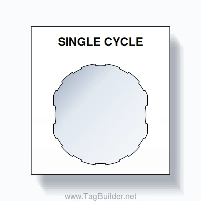 22mm Ring Tag – SINGLE CYCLE, Single-Line Square, Schneider Electric Compatible, Black on White