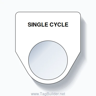 22mm Ring Tag – SINGLE CYCLE, Single-Line Traditional, Black on White