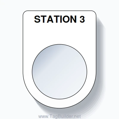 22mm Ring Tag – STATION 3, Single-Line Slim, Black on White
