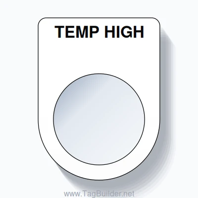 22mm Ring Tag – TEMP HIGH, Single-Line Slim, Black on White