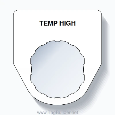 22mm Ring Tag – TEMP HIGH, Single-Line Traditional, Schneider Electric Compatible, Black on White