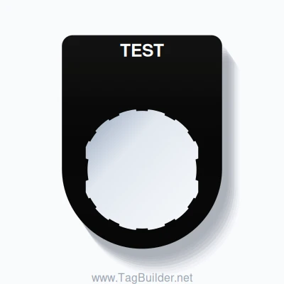 22mm Ring Tag – TEST, Single-Line Slim, Schneider Electric Compatible, White on Black