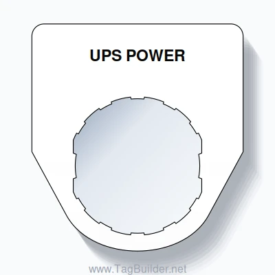 22mm Ring Tag – UPS POWER, Single-Line Traditional, Schneider Electric Compatible, Black on White