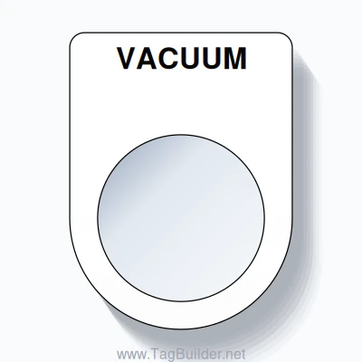 22mm Ring Tag – VACUUM, Single-Line Slim, Black on White