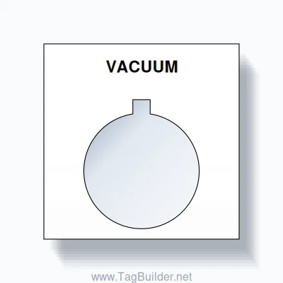 22mm Ring Tag – VACUUM, Single-Line Square, Allen-Bradley Compatible, Black on White