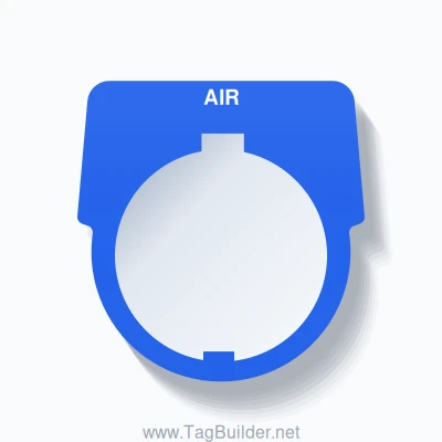 30mm Ring Tag – AIR, Single-Line Harmony 9001K, Schneider Electric Compatible, White on Blue