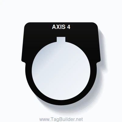 30mm Ring Tag – AXIS 4, Single-Line Harmony 9001K, Allen-Bradley Compatible, White on Black
