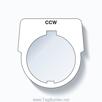 30mm Ring Tag – CCW, Single-Line Harmony 9001K, Schneider Electric Compatible, Black on White