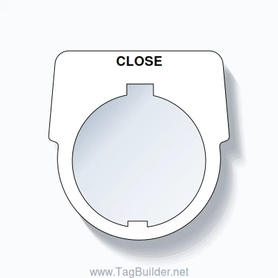 30mm Ring Tag – CLOSE, Single-Line Harmony 9001K, Schneider Electric Compatible, Black on White