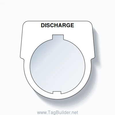 30mm Ring Tag – DISCHARGE, Single-Line Harmony 9001K, Schneider Electric Compatible, Black on White