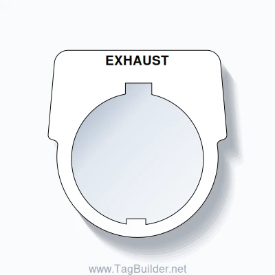 30mm Ring Tag – EXHAUST, Single-Line Harmony 9001K, Schneider Electric Compatible, Black on White