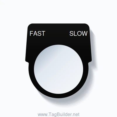 30mm Ring Tag – FAST SLOW, White on Black