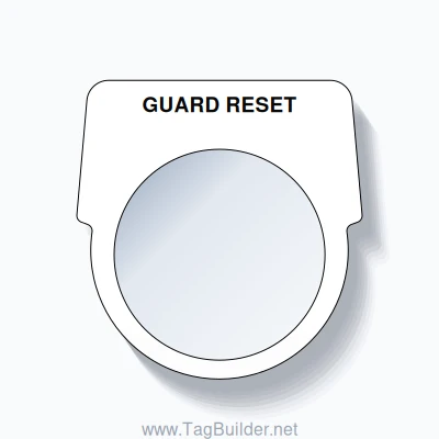 30mm Ring Tag – GUARD RESET, Single-Line Harmony 9001K, Black on White