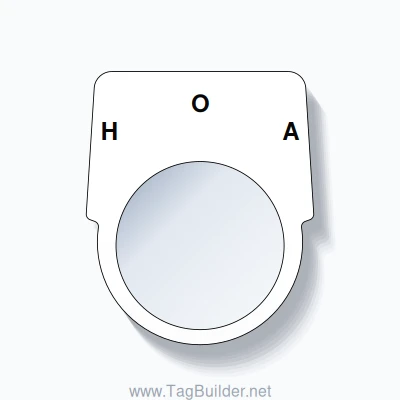 30mm Ring Tag – H O A, Three-Line Harmony 9001K, Black on White