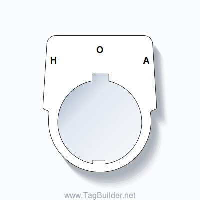 30mm Ring Tag – H O A, Three-Line Harmony 9001K, Schneider Electric Compatible, Black on White